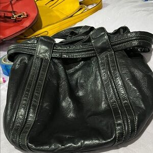 DKNY Black Leather Hobo Bag